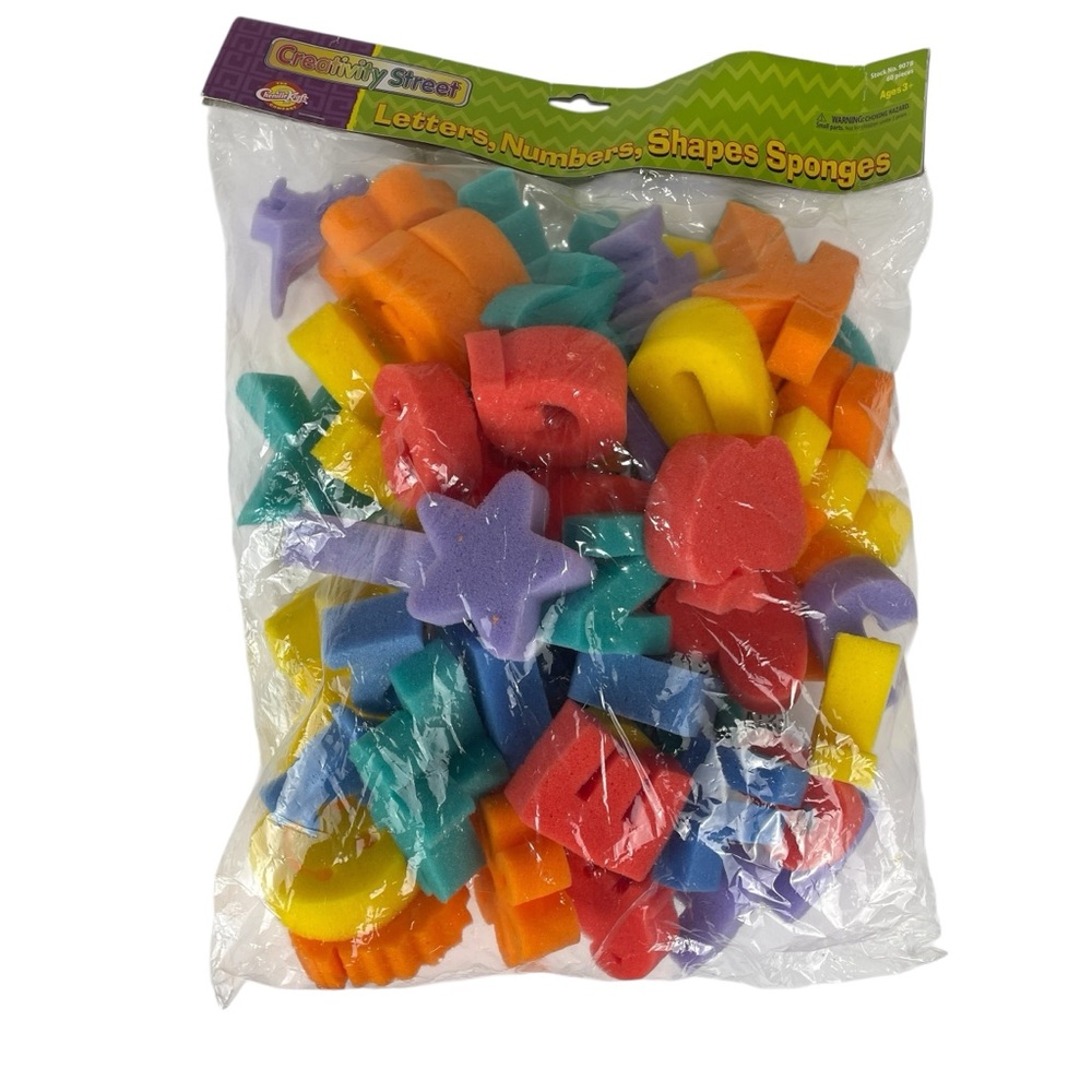 Creativity Street Kids Assorted 3" Paint Art Sponges 60 pieces NWT